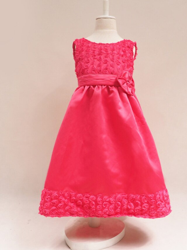  女子 ノースリーブ フラワー 3D プリントされたグラフィック ドレス リボン ドレス 夏