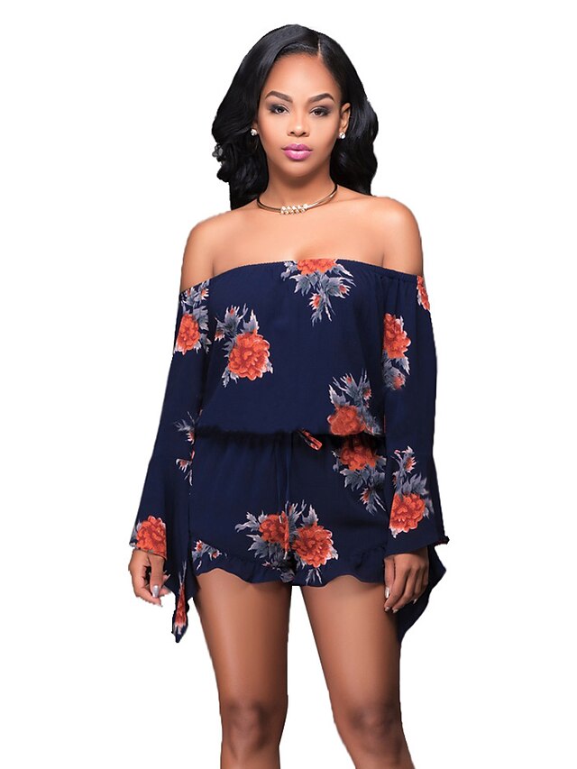  Women's Off The Shoulder Mid Rise Daily Rompers
