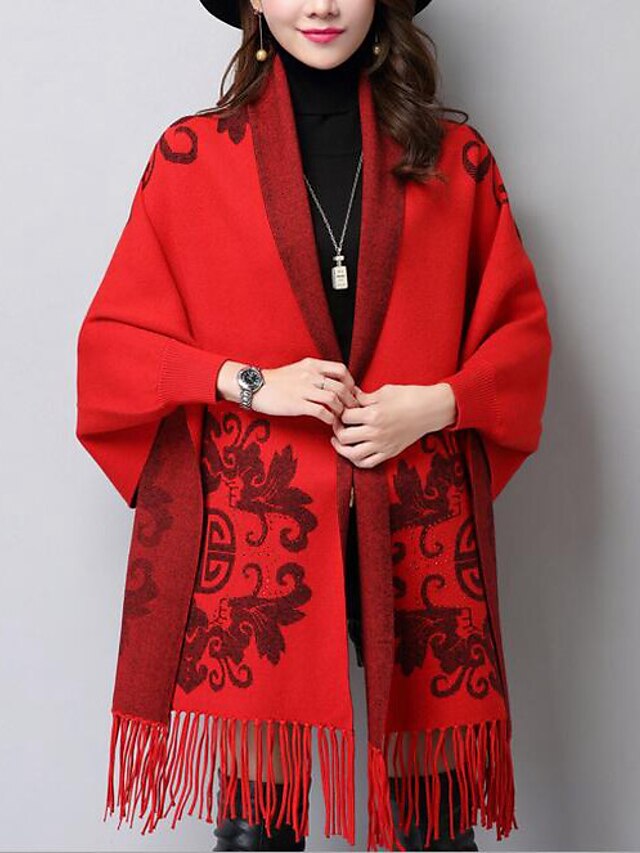  Women's Daily Street chic Long Cloak / Capes