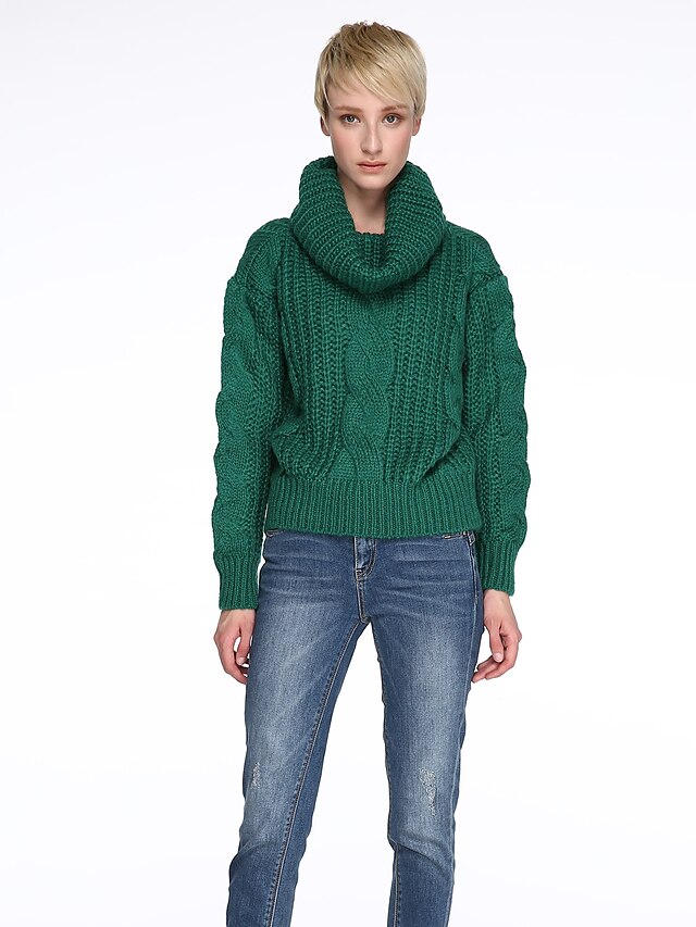  Women's Street chic Pullover - Solid Colored