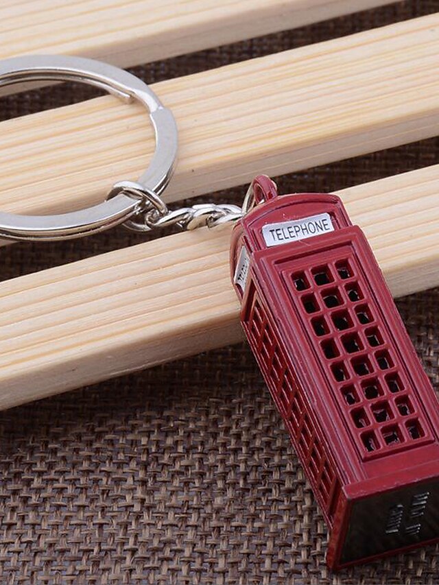  פלדת אל חלד מצדדים במחזיק מפתחות-1 חתיכה / סט מחזיקי מפתחות נושא קלאסי מותאם אישית אדום