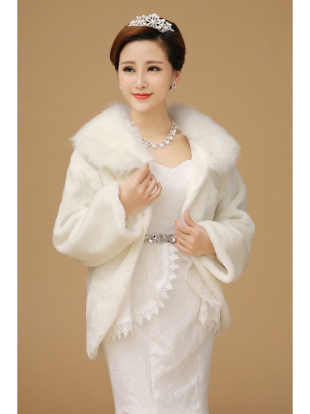  Long Sleeve Coats / Jackets Faux Fur Wedding Wedding  Wraps / Fur Wraps / Fur Coats With