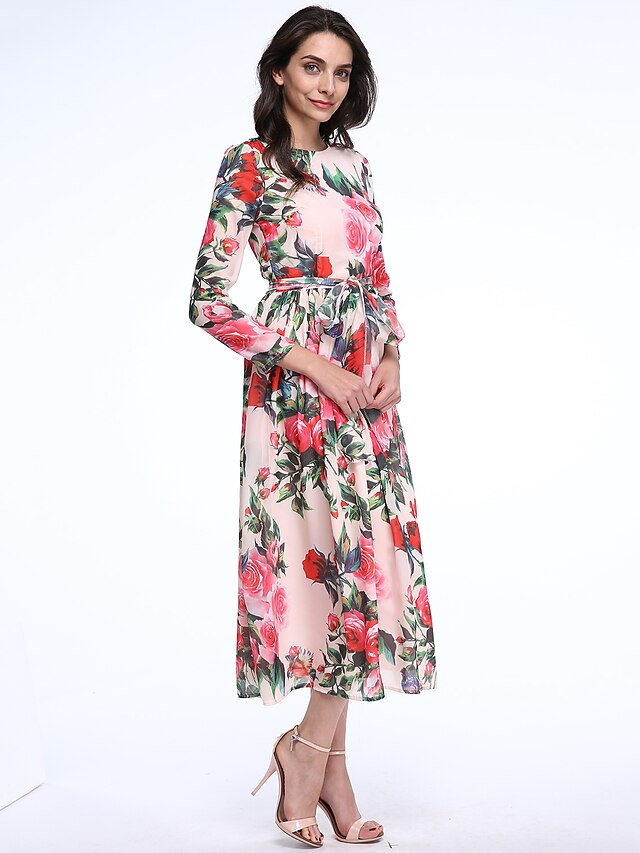 Women's Party / Holiday / Going out Vintage / Street chic / Sophisticated Maxi Chiffon / Swing 