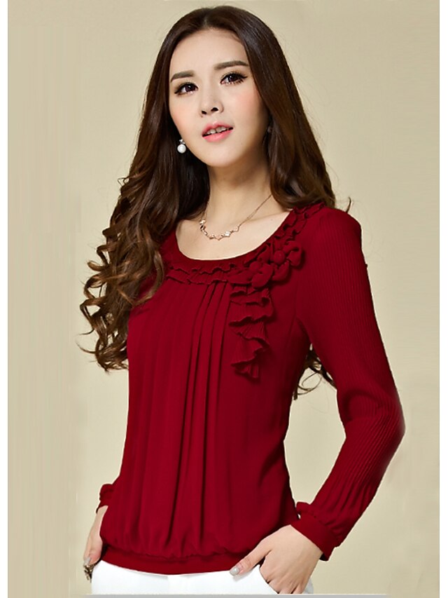  Women's Casual Blouse - Solid Colored
