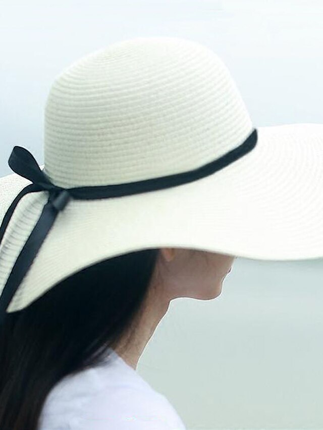  Women's Casual Linen Floppy Hat - Solid Colored / Beige / Black / Summer / Hat & Cap
