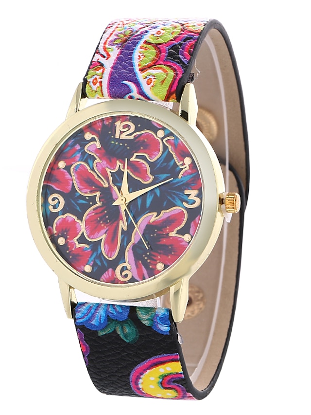  Damen Uhr Modeuhr Quartz Leder Schwarz / Weiß / Grün Analog damas Blume Schwarz Grün Rosa / Ein Jahr / Ein Jahr / Tianqiu 377