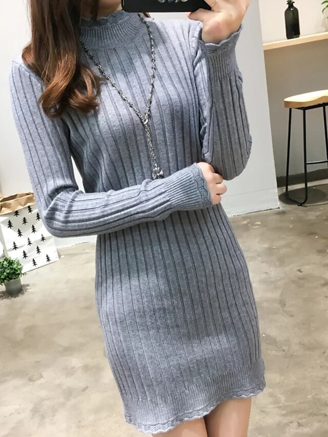  Women's Going out Daily Simple Street chic Sheath Sweater Dress