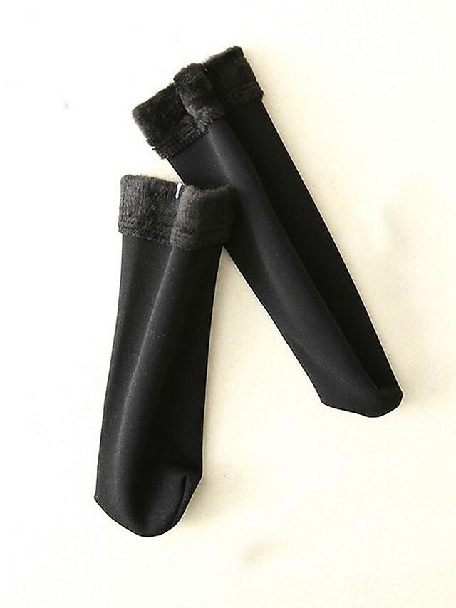  Unisex Samet Ponožky Teplé - Jednobarevné Černá Béžová