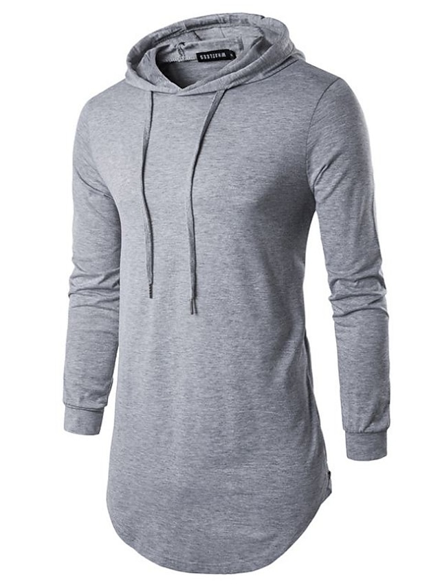 Mens Clothing Mens Hoodies & Sweatshirts | Mens Hoodie Solid Colored Hooded Daily Sports Weekend Basic Hoodies SweatshirtsLong S