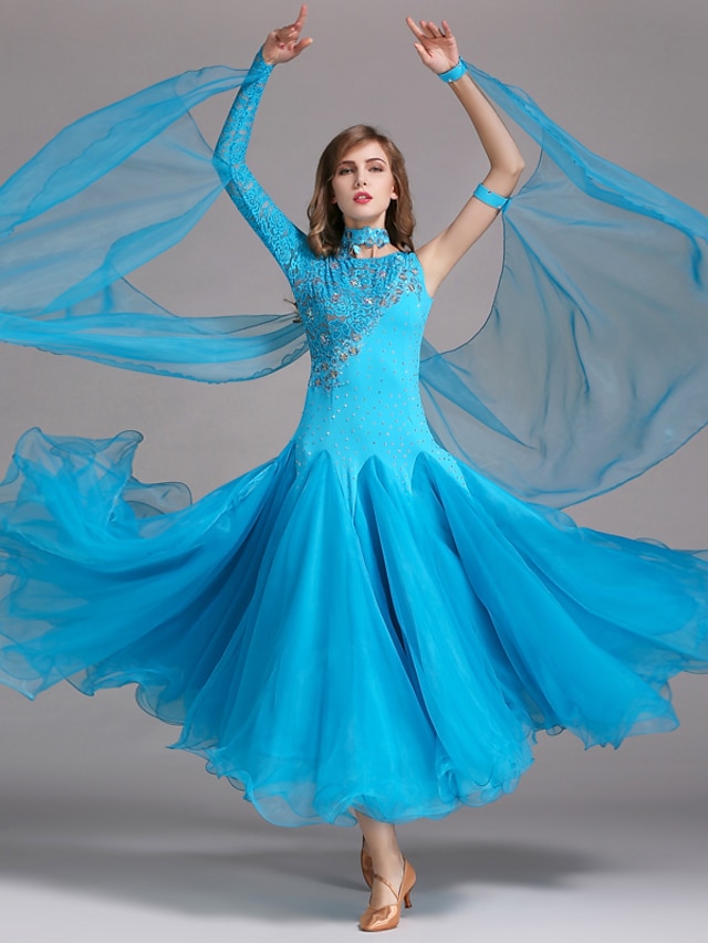 Ballroom Dance Dress Women's Performance Spandex Lace Tulle 2024 - $119.99