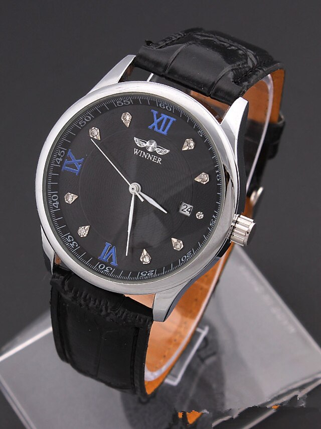  Men's Sport Watch Fashion Watch Wrist Watch Automatic self-winding Casual Genuine Leather Multi-Colored Analog - White Black