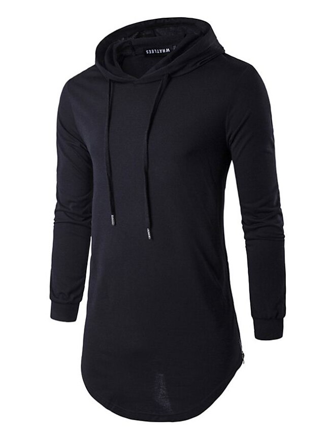 Mens Clothing Mens Hoodies & Sweatshirts | Mens Hoodie Solid Colored Hooded Daily Sports Weekend Basic Hoodies SweatshirtsLong S