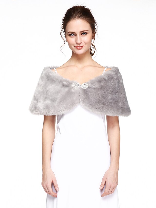  Faux Fur Wedding / Party Evening Women's Wrap With Capelets