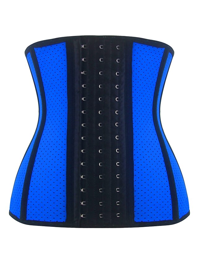  Espartilho Mulheres Modelador de cintura Shapewear Escritório Corrida Ginásio Ioga Preto Azul Roxo Algodão Capital Desporto Tamanhos Grandes Respirável Colchete Compressão abdominal Flexão Fecho