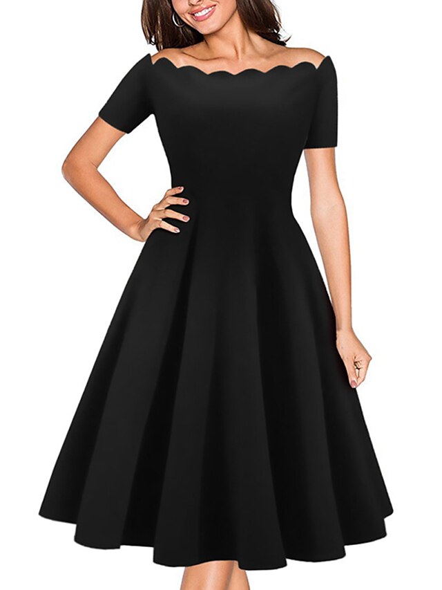  Women's Off The Shoulder Daily Formal Simple Sheath Dress