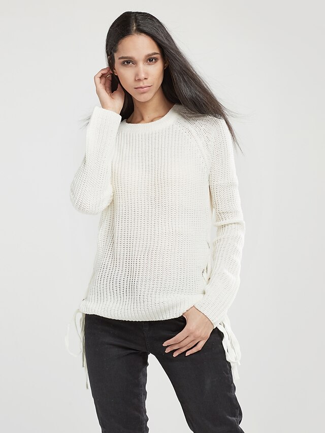  Women's Long Sleeves Pullover - Solid