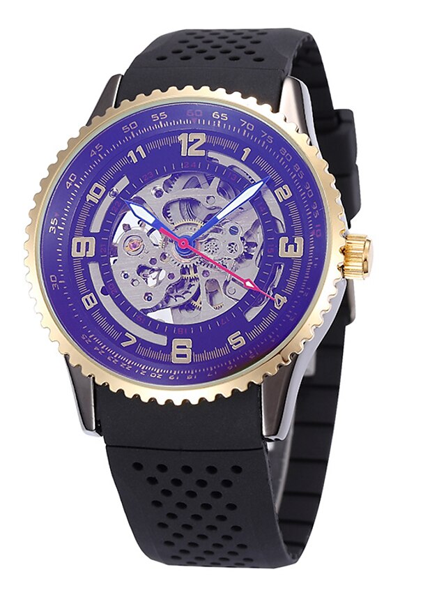  Per uomo Orologio sportivo Orologio alla moda Orologio elegante Carica automatica Vera pelle Multicolore 50 m Analogico Con ciondoli Casual - Blu Bianco