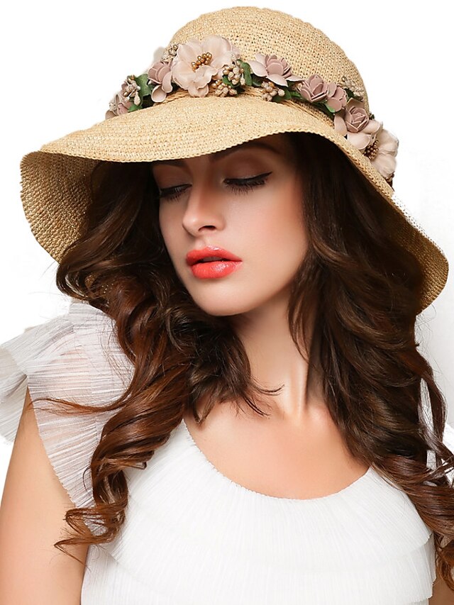  כובע קש טלאים קש אביב קיץ סתיו וינטאג' חמוד מסיבה יום יומי נשים