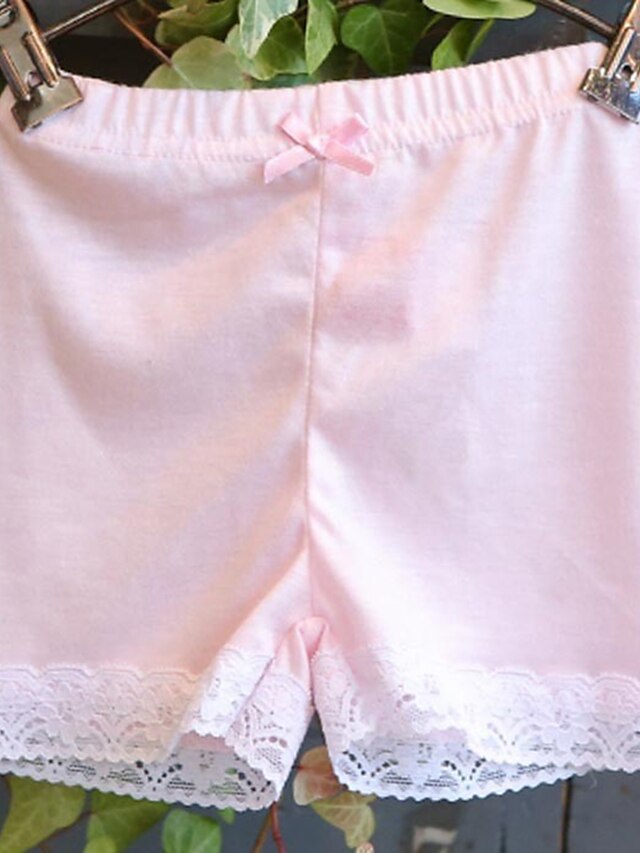  Bébé Para Meninas Roupa Íntima & Meias Rosa Branco Sólido Algodão De Renda