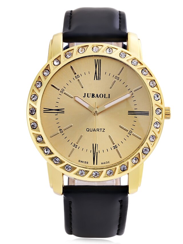  JUBAOLI Homens Relógio de Pulso Quartzo Couro Preta Relógio Casual Analógico Casual Elegante Fashion - Branco Preto Dourado / Aço Inoxidável