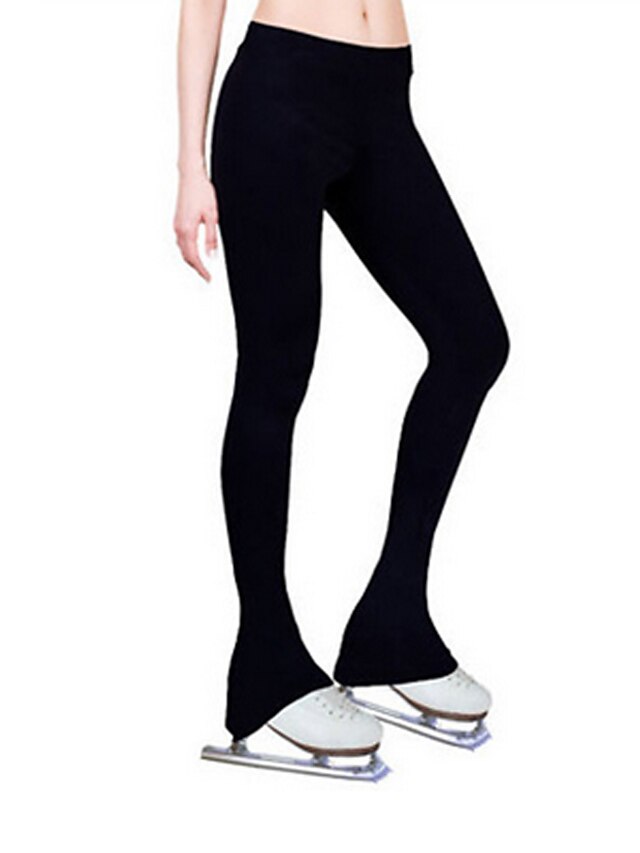 Figure Skating Pants Women's Ice Skating Leggings Outfits Black Fleece Elastane High Elasticity Activewear Competition Skating Wear Thermal Warm Handmade Skating2