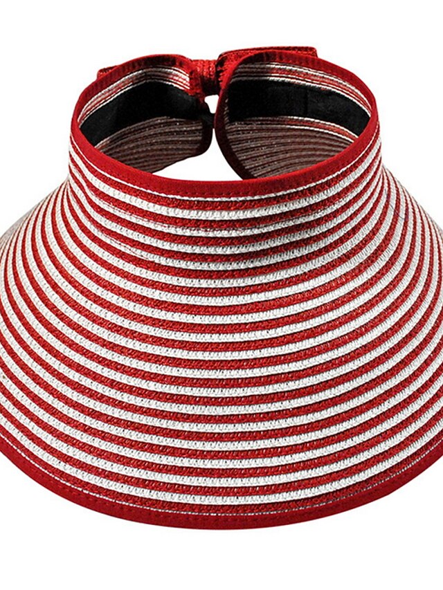  Unisex Vintage Cute Party Work Casual Straw Hat Sun Hat - Striped