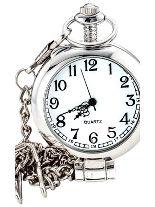  Men's Pocket Watch Wrist Watch Quartz Silver Casual Watch Analog Charm Fashion - White