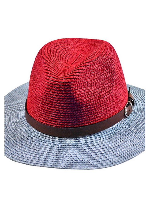  Mujer Sombrero de Paja / Sombrero para el sol - Fiesta / Vacaciones Retazos / Bonito