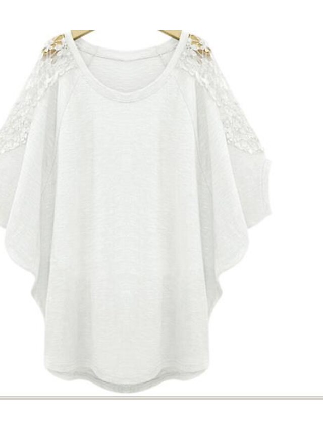 Damen Solide - Klassisch & Zeitlos Ausgehen Baumwolle T-shirt Klassicher Stil Weiß