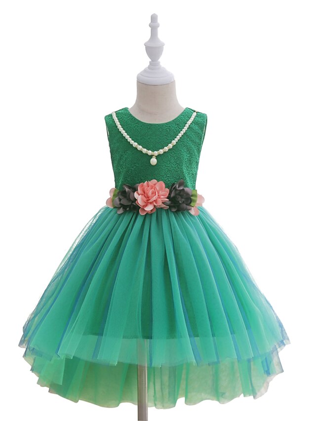  Mädchen' Ärmellos Spitze Bedruckt Modisch 3D-gedruckte Grafik Kleider Blumen Spitze Schleife Baumwolle Polyester Kleid Sommer