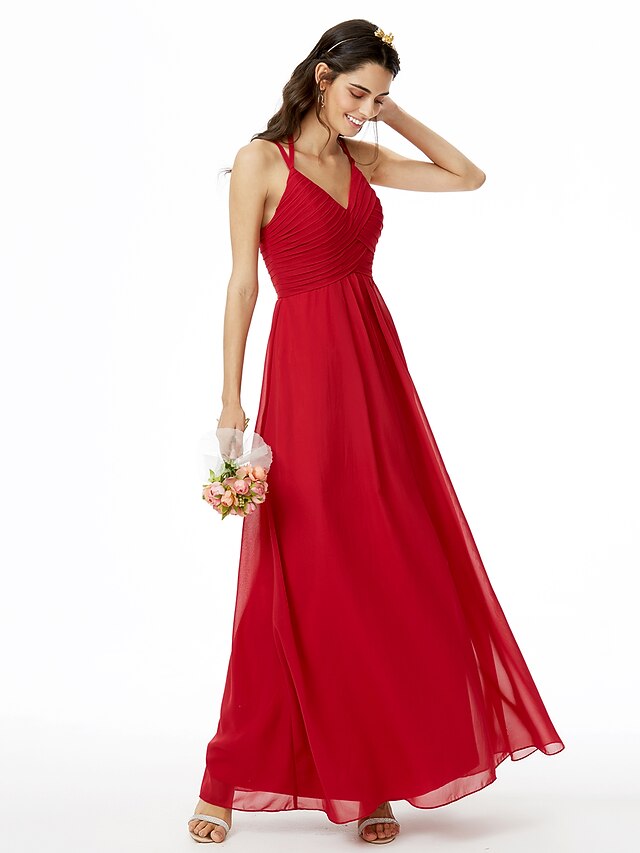 Sheath/Column Criss Cross Ruched Ankle-Length Maternity Bridesmaid Dresses
