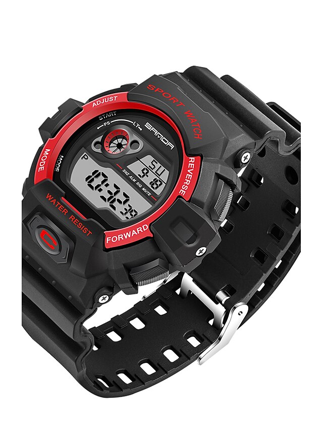  SANDA Homme Montre de Sport / Montre Smart Watch / Montre Bracelet Japonais Calendrier / LED / Tracker de Fitness Silikon Bande Décontracté / Mode Noir / Chronomètre / Noctilumineux