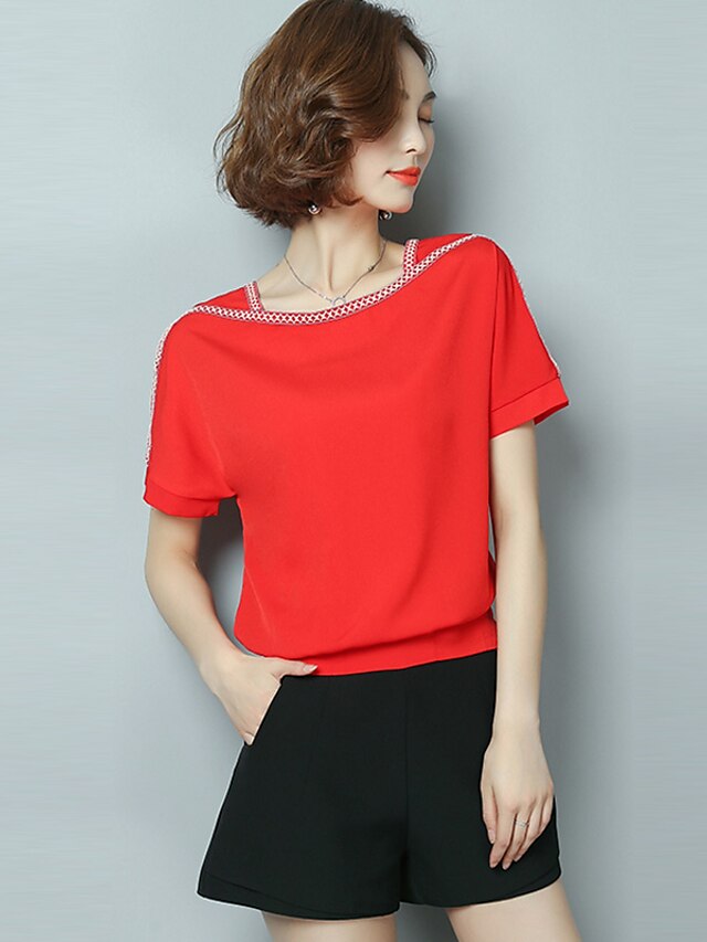  Women's Going out / Work Sophisticated Blouse - Solid Colored