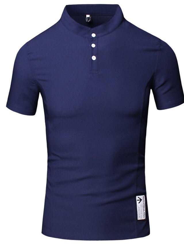  Men's Work Casual Cotton T-shirt Stylish / Print Stand / Short Sleeve