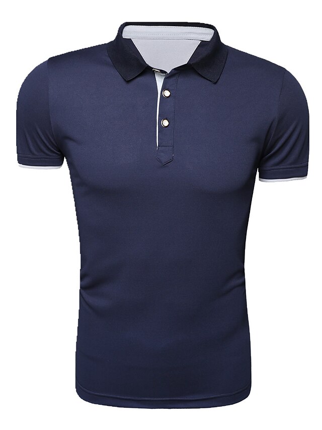 Homme T Shirt golf Couleur Pleine Col Mao Blanche Noir Bleu Gris Rouge Manches Courtes Casual Fin de semaine Style moderne Hauts Coton Actif