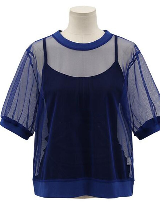  Dámské - Jednobarevné Tričko Vodní modrá