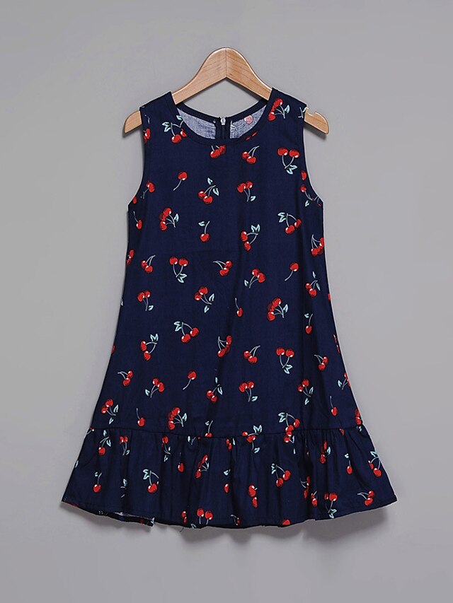  Girls' Sleeveless Print 3D Printed Graphic Dresses Floral Cotton Polyester Dress