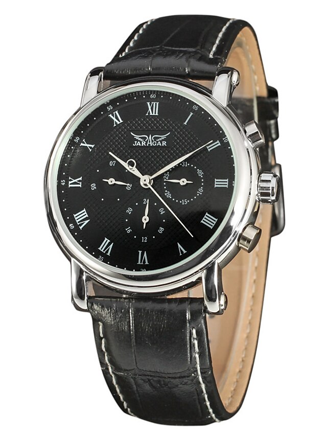  Herrn Uhr Armbanduhr Automatikaufzug Echtes Leder Mehrfarbig 30 m Schlussverkauf Analog Charme Modisch Kleideruhr Weiß Schwarz