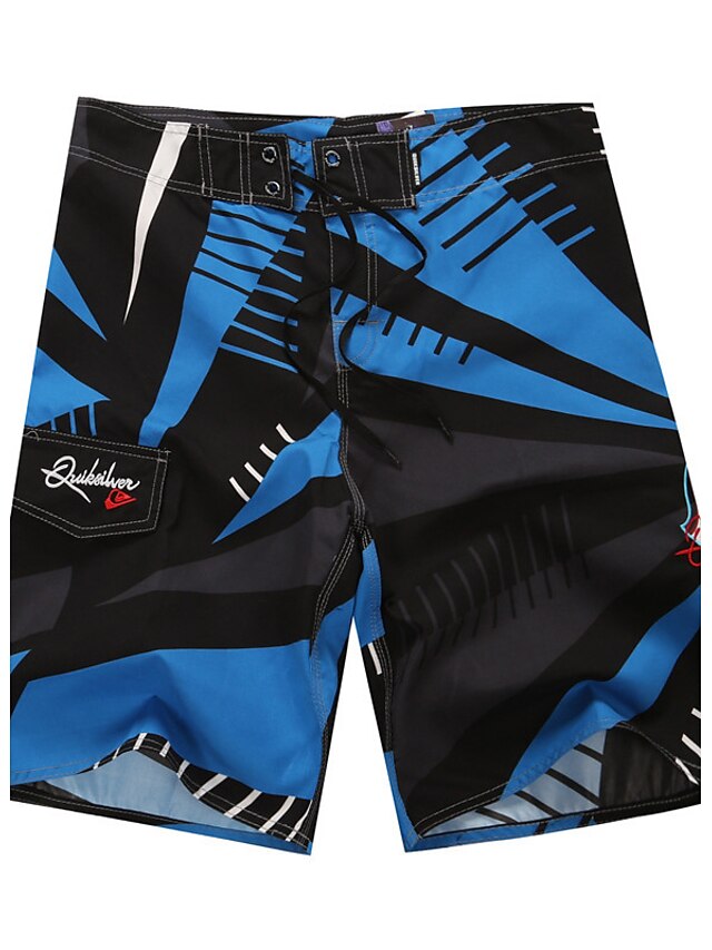  Men's Blue Bottoms Swimwear Swimsuit - Pattern Print S M L Blue