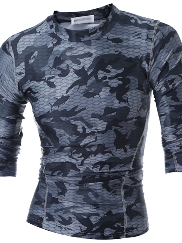  Tee-shirt Homme, camouflage Sports Actif / Manches Longues / Printemps / Automne