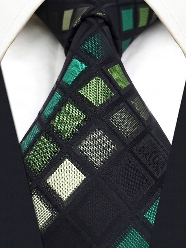  Men's Party / Work / Casual Necktie - Color Block / Check / Jacquard Basic