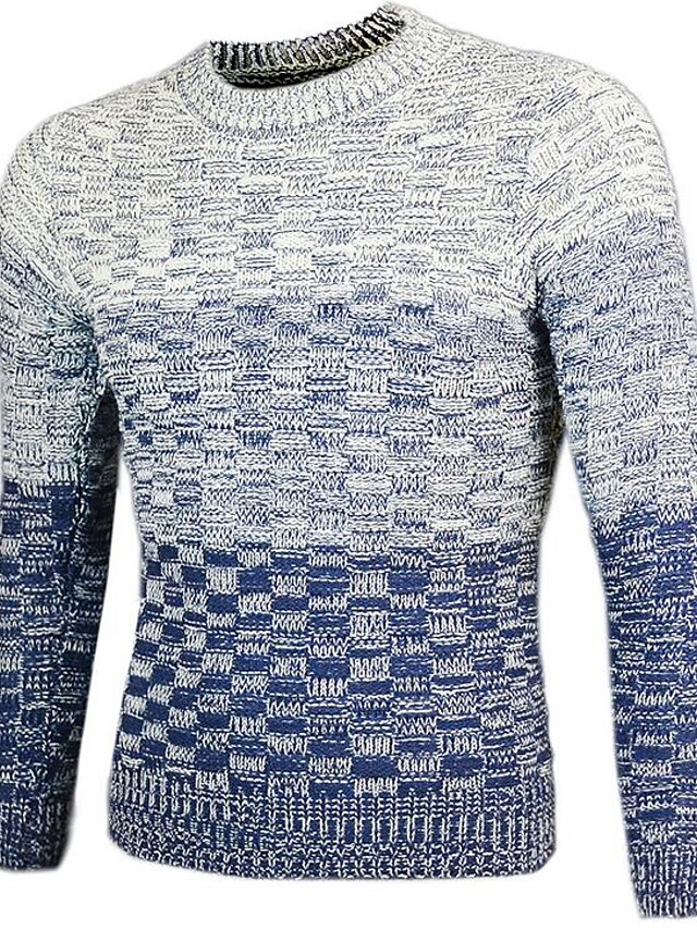  Men's Pullover - Color Gradient Round Neck