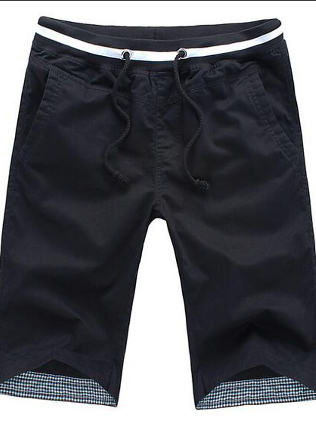 Bărbați Activ Bumbac Drept / Pantaloni Chinos / Pantaloni Scurți Pantaloni - Mată Negru / Vară