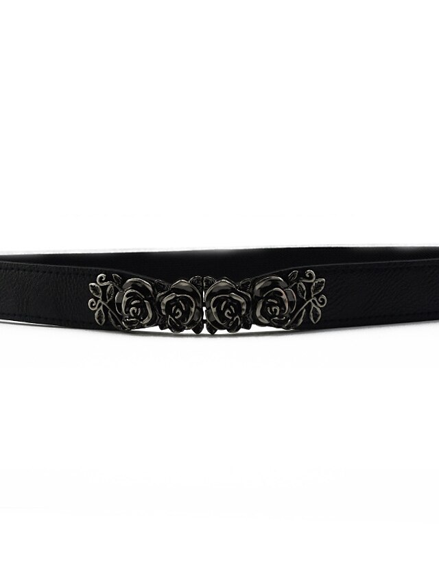  Dam Dress Belt Smalt skärp - Tyg / Legering Enfärgad Blom