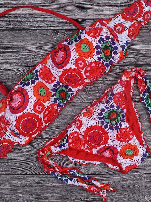  Dame Cu Susținere,Bikini Floral Dantelat Floral