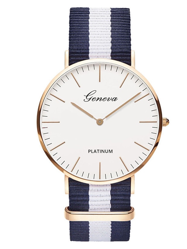  orologio al quarzo da uomo di Ginevra, orologio da polso casual minimalista, analogico, con cinturino in tessuto impermeabile