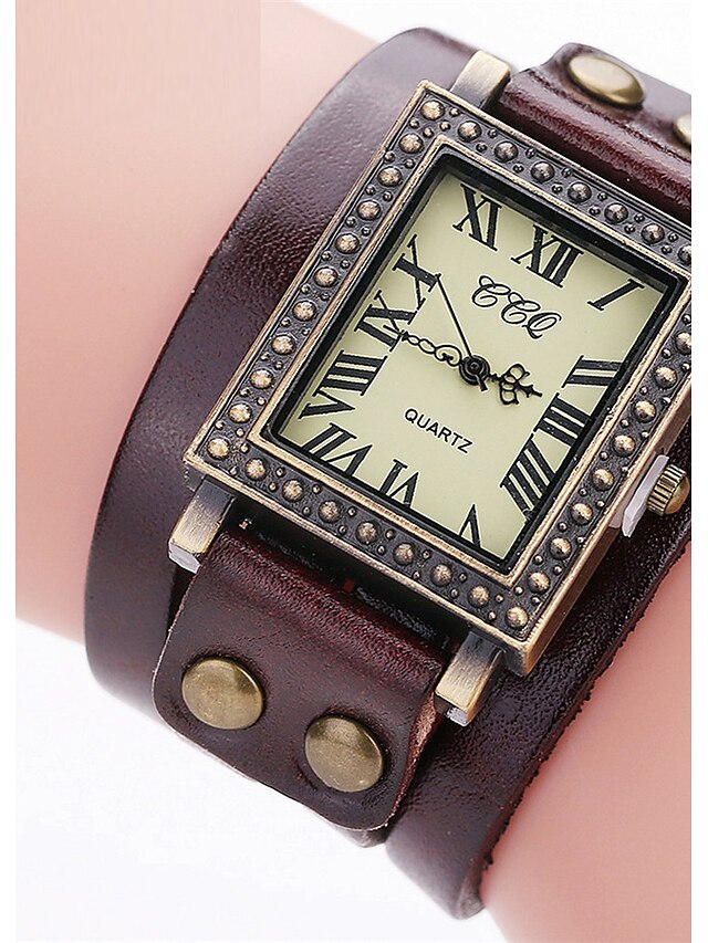  Women's Simulated Diamond Watch Unique Creative Watch Bracelet Watch Casual Watch Chinese Quartz Casual Watch Leather Band Charm Casual