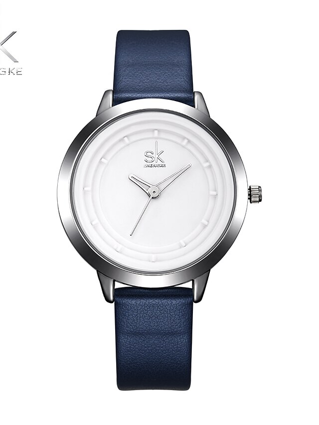  SK Per donna Orologio sportivo Orologio da polso Quarzo Di similpelle trapuntata Blu marina 30 m Resistente agli urti Fantastico Analogico Casual Elegante minimalista - Navy / Bianco Due anni Durata