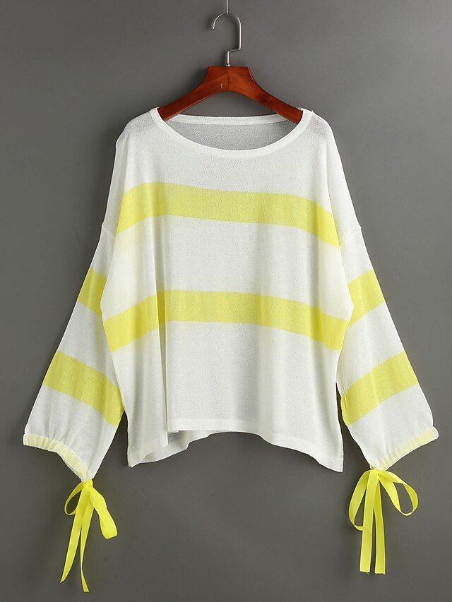  Women's Polyester Blouse - Solid Striped