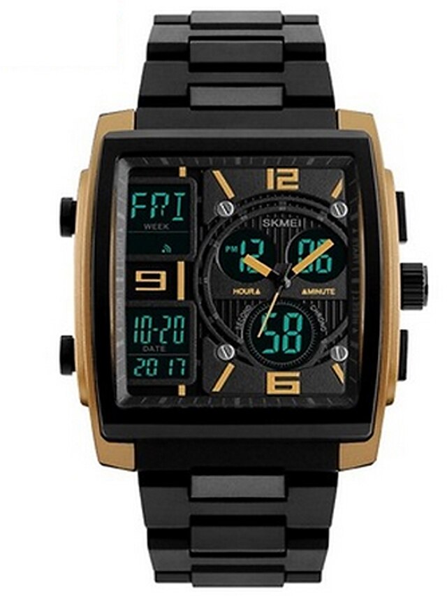  Men's Wrist Watch Digital Watch Navy Seal Watch Luxury Water Resistant / Waterproof Calendar / date / day Creative Analog - Digital Black Yellow Red / Two Years / Stainless Steel / Stainless Steel